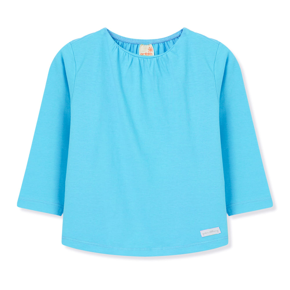 Blusa Toddler Básica Manga Longa Azul
