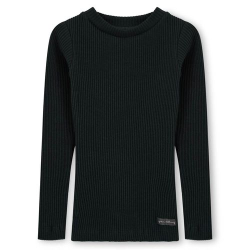 Blusa Infantil Plissada Manga Longa Chumbo