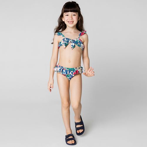 Biquíni Infantil Menina Jardim Multicolorido