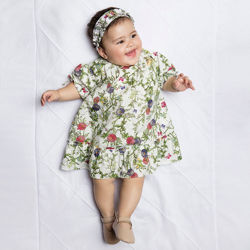 Vestido Bebê Menina Encanto Verde