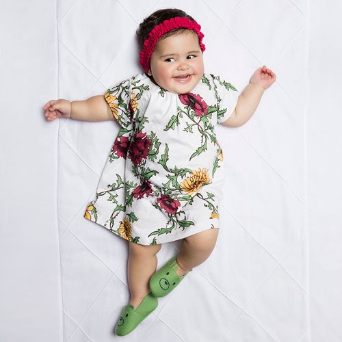 Vestido Bebê Menina Abraço Off-White