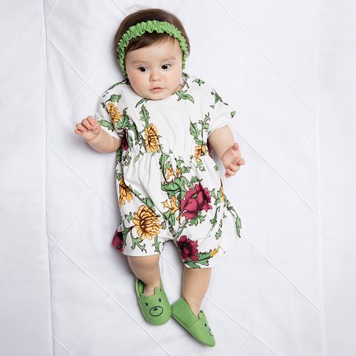 Macacão Bebê Menina Abraço Off-White