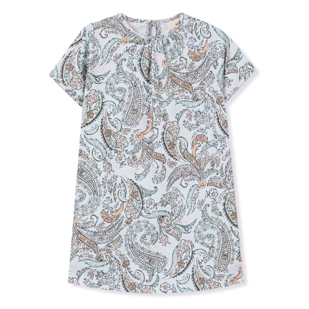 Vestido Toddler Estampado Azul Claro