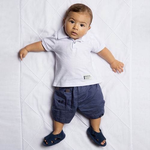 Conjunto Bebê Menino Polo Azul