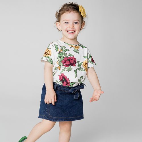 Camiseta Toddler Menina Abraço Off-White