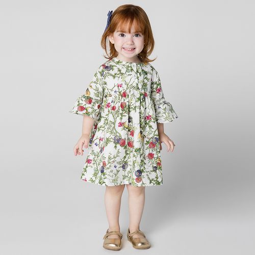 Vestido Toddler Menina Encanto Verde