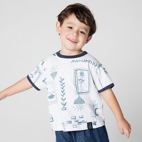 Camiseta Toddler Menino Família Off-White