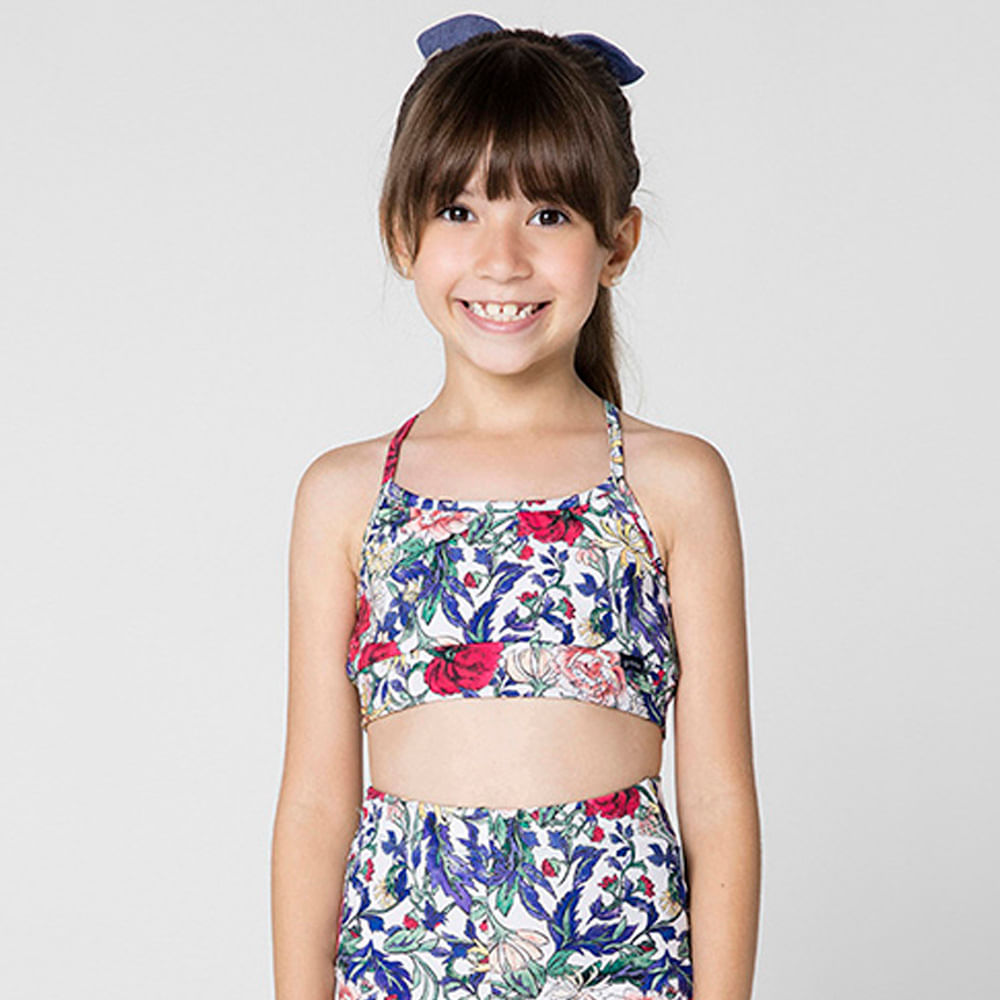 Top Infantil Menina Jardim Multicolorido