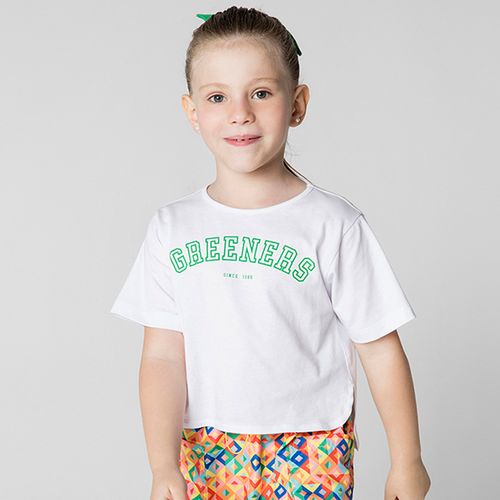Camiseta Infantil Menina Greeners Branca