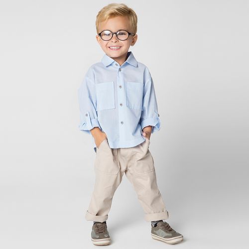Calça Toddler Menino Sarja Areia
