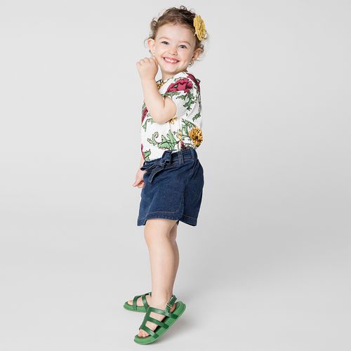 Short Saia Toddler Menina Jeans Azul
