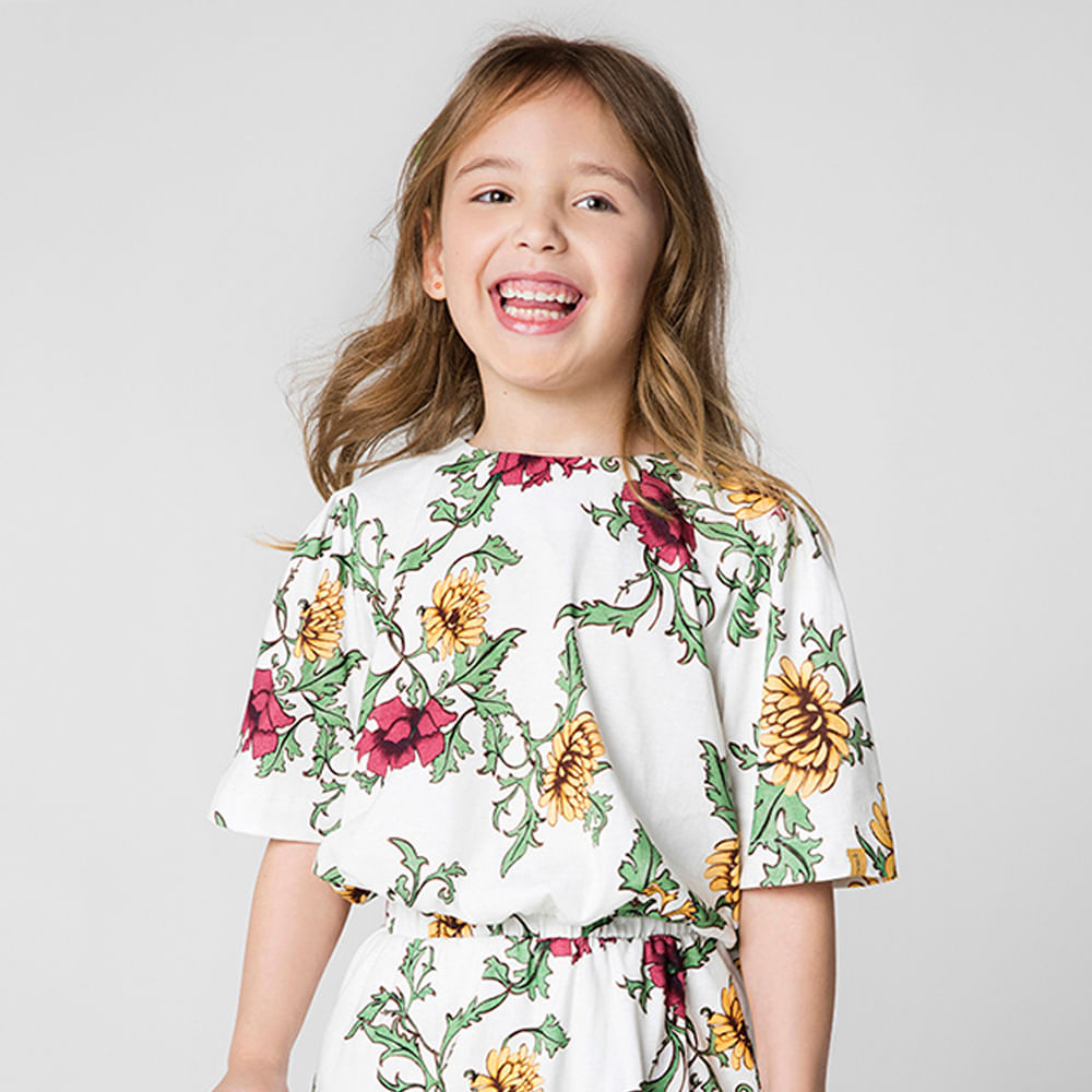 Blusa Infantil Menina Abraço Off-White