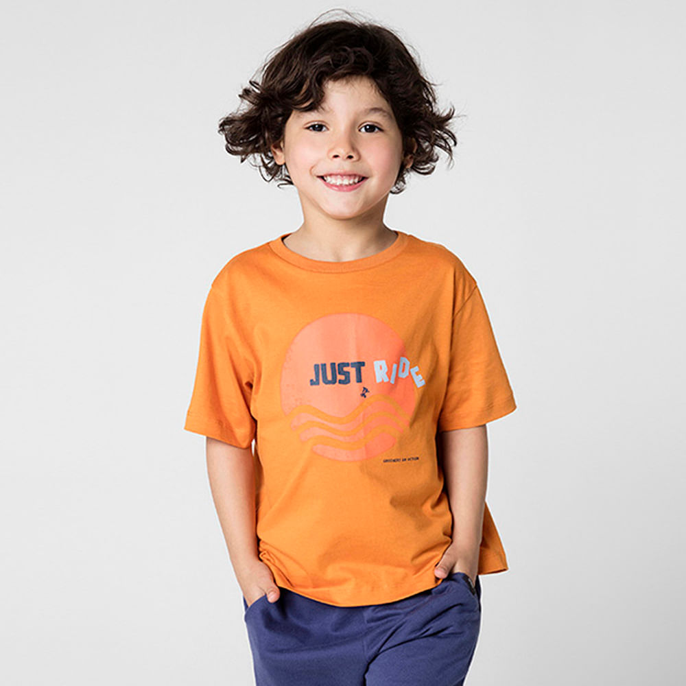 Camiseta Infantil Menino Ride Laranja