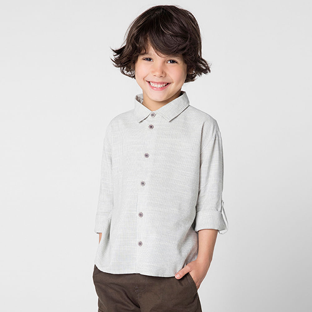 Camisa Infantil Menino Listrada ML Azul