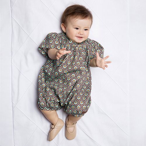 Macacão Bebê Menina Safari Azul