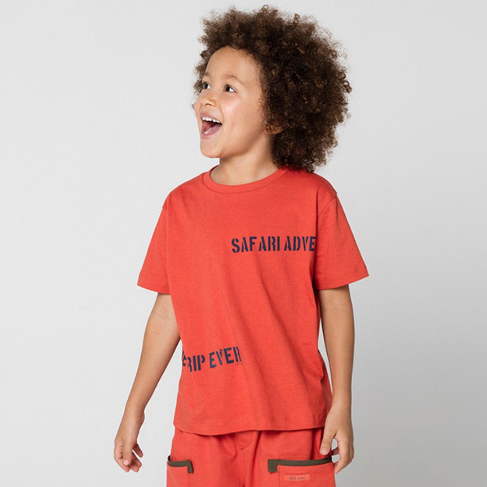 Camiseta Infantil Menino Aventura Laranja