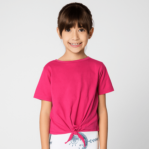 Camiseta Infantil Menina Memórias Rosa