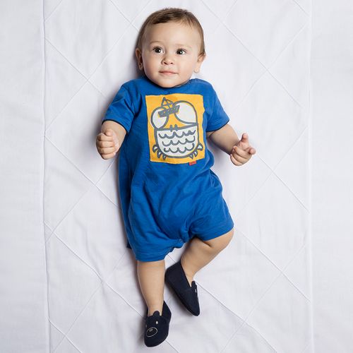 Macacão Bebê Menino Carangueijo Azul