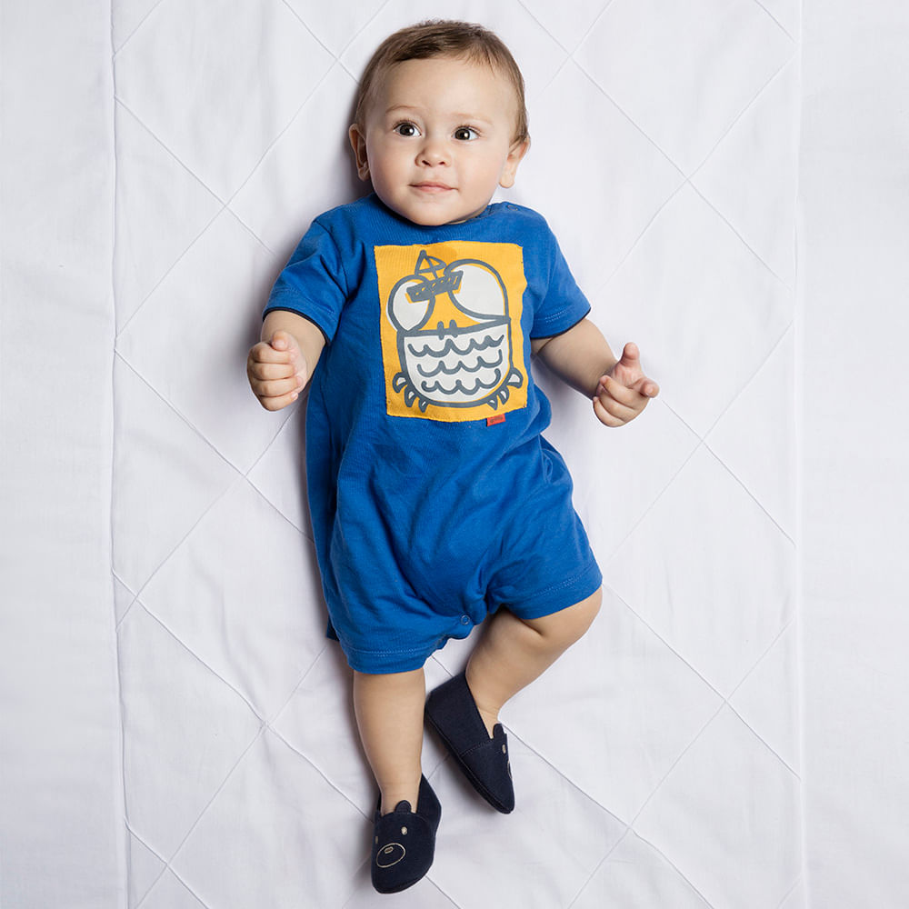 Macacão Bebê Menino Carangueijo Azul