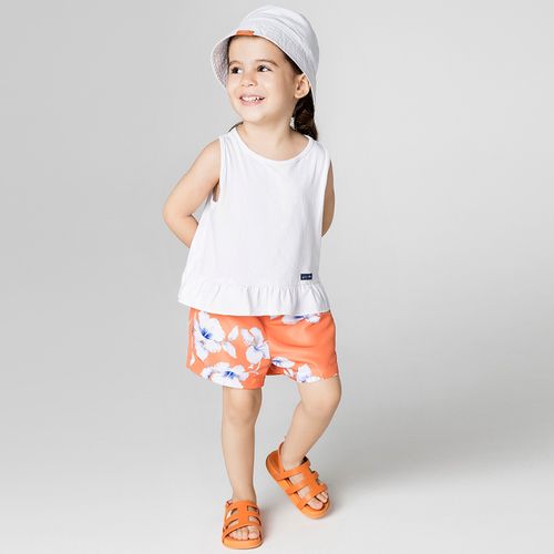 Conjunto Toddler Menina Férias Laranja