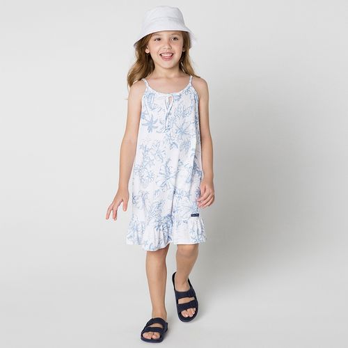 Vestido Infantil Menina Praia Azul