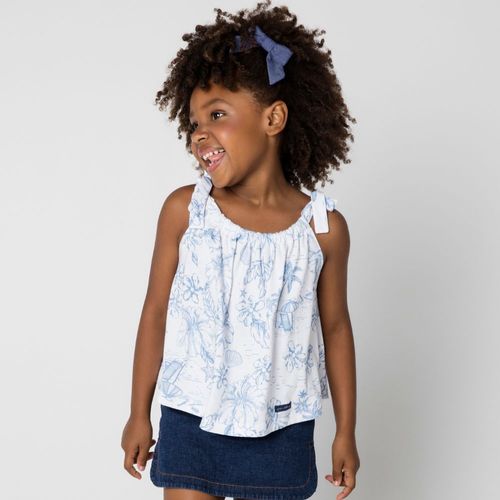 Blusa Infantil Menina Praia Azul