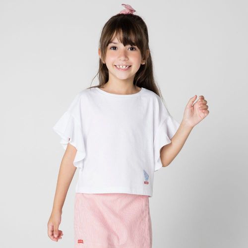 Camiseta Infantil Menina Vento Branca