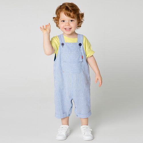 Jardineira Toddler Menino Velejar Azul