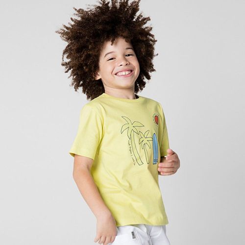 Camiseta Infantil Menino Coqueiro Amarela