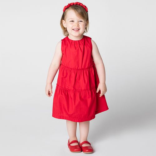 Vestido Toddler Menina Festa Vermelho