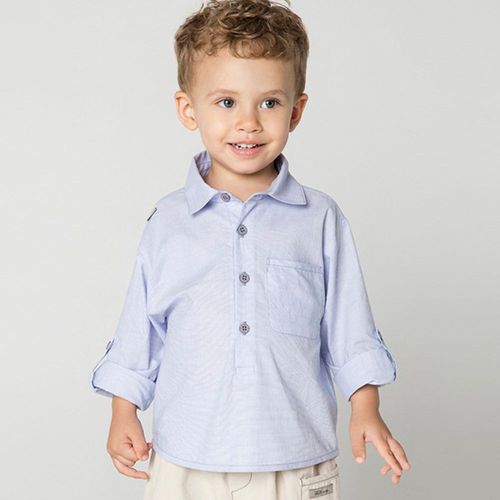 Camisa Toddler Menino Sky Manga Longa Azul