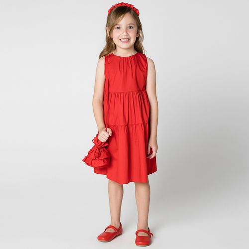 Vestido Infantil Menina Festa Vermelho