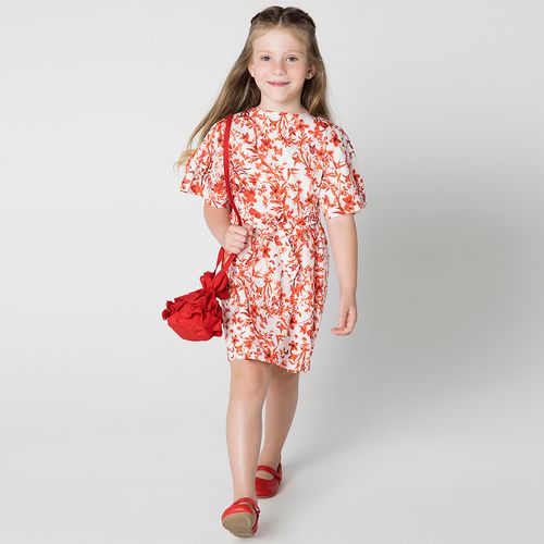 Vestido Infantil Menina Celebração Vermelho