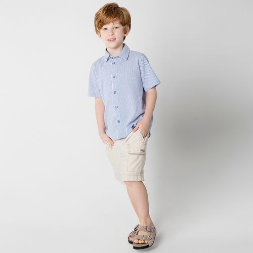 Bermuda Infantil Menino Pesponto Areia