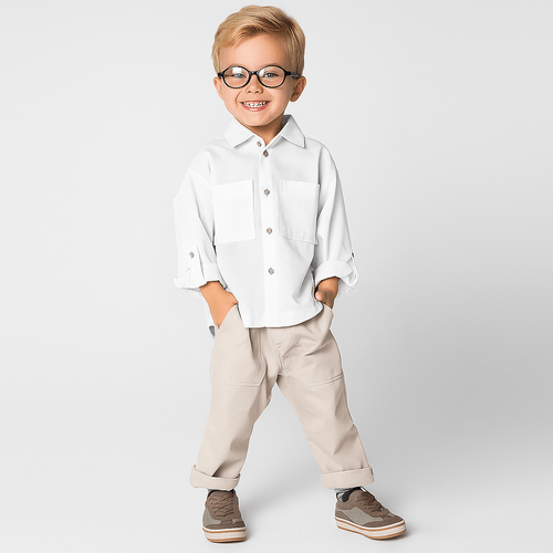 Calça Toddler Menino Sarja Areia