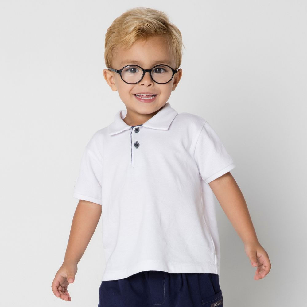 Polo Toddler Menino Cores Branca