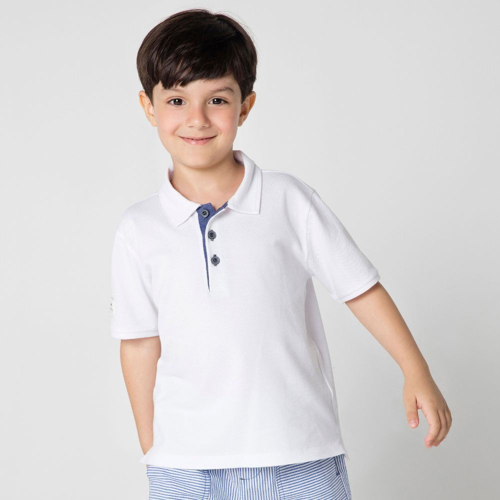 Polo Infantil Menino Cores Branca