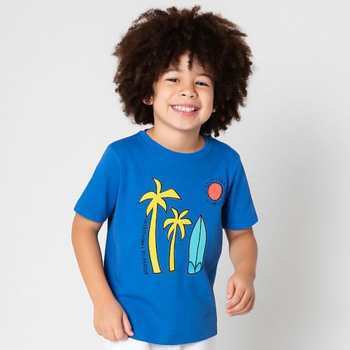 Camiseta Infantil Menino Coqueiro Azul