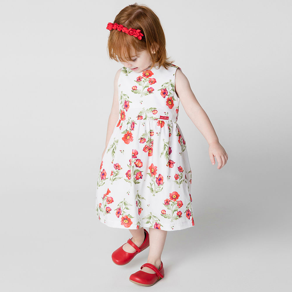 Vestido Toddler Menina Amor Vermelho