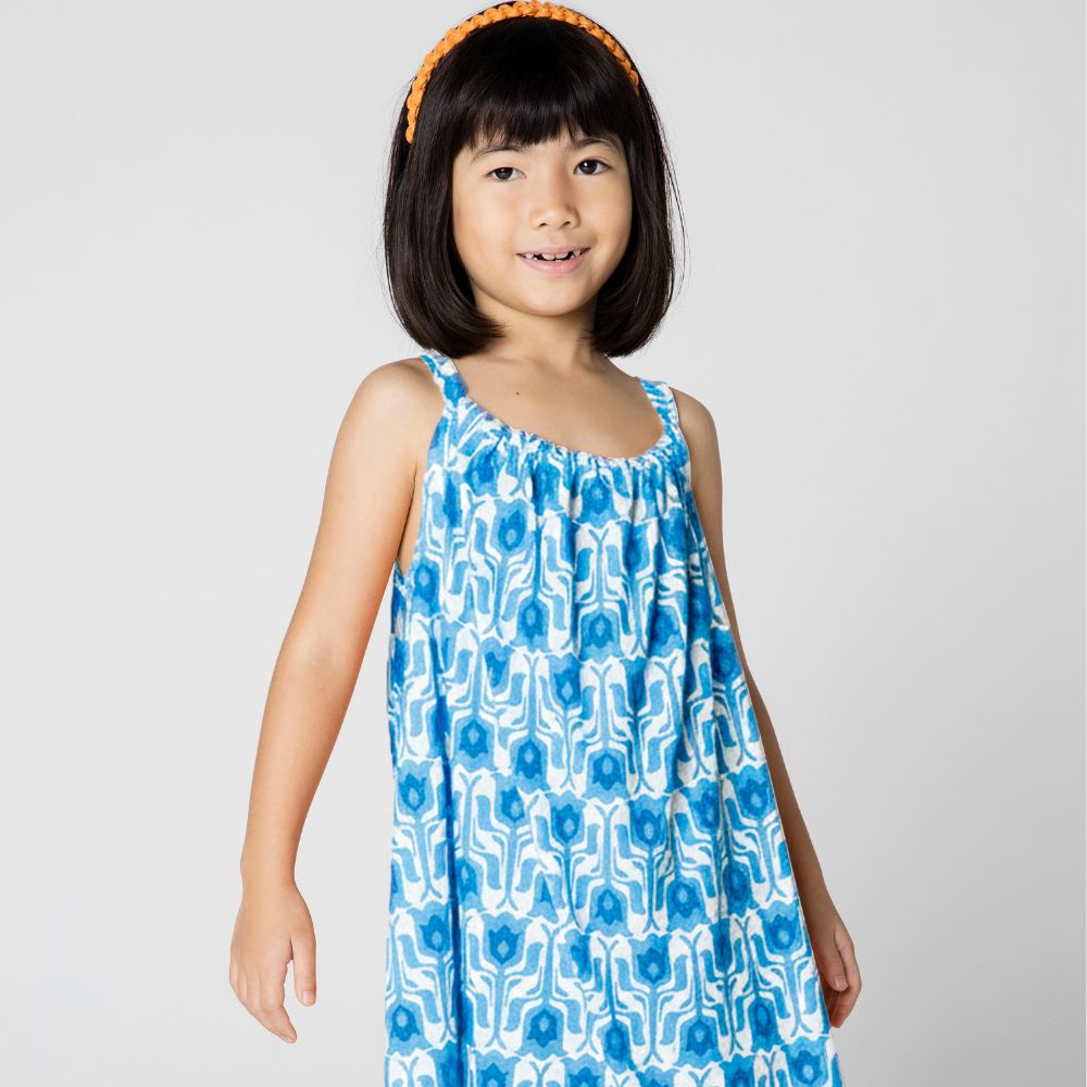 Vestido Infantil Menina Verão Azul