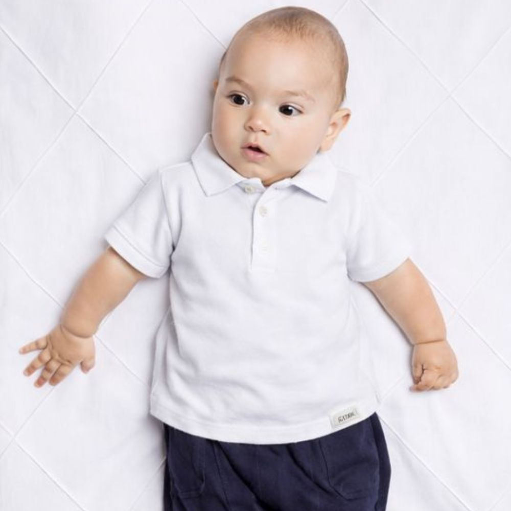 Polo Bebê Menino Alegria Branca