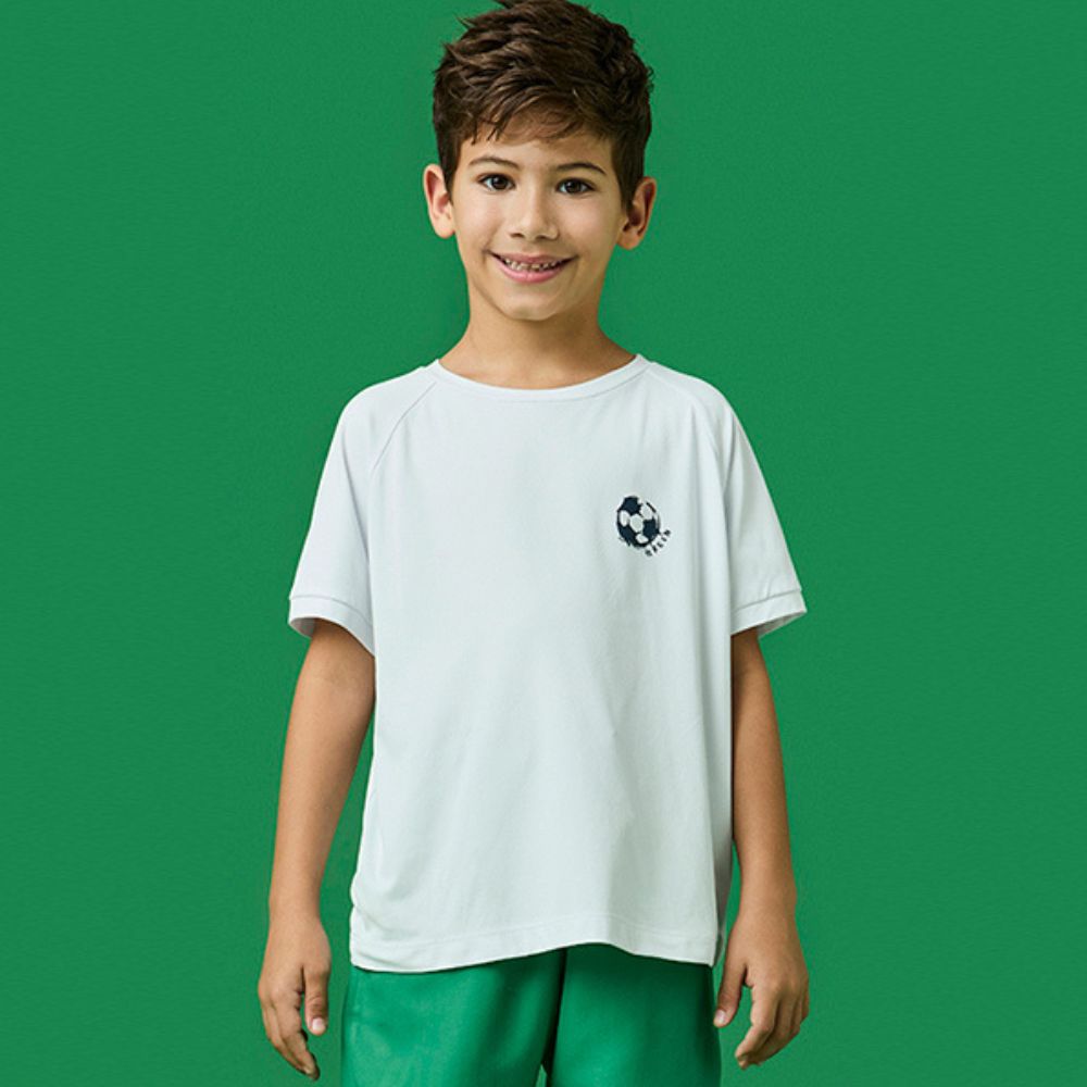 Camiseta Infantil Menino Play UV Branca
