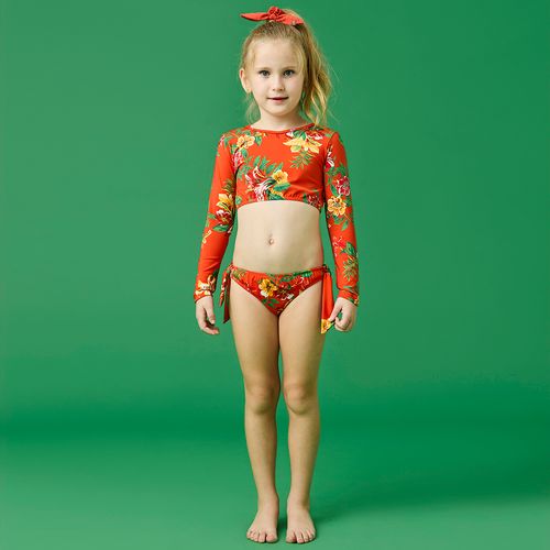 Biquíni Infantil Menina Cropped ML Vermelho