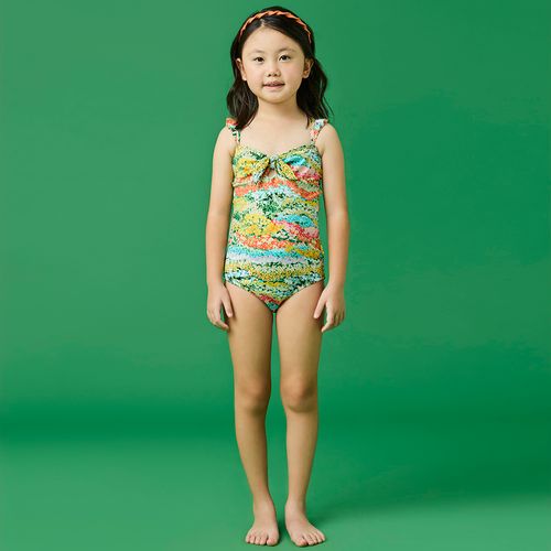 Maiô Infantil Menina Florido Amarelo