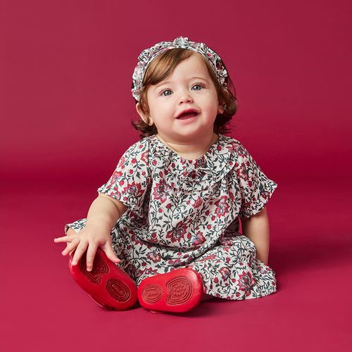 Vestido Bebê Menina Jardim Off-White