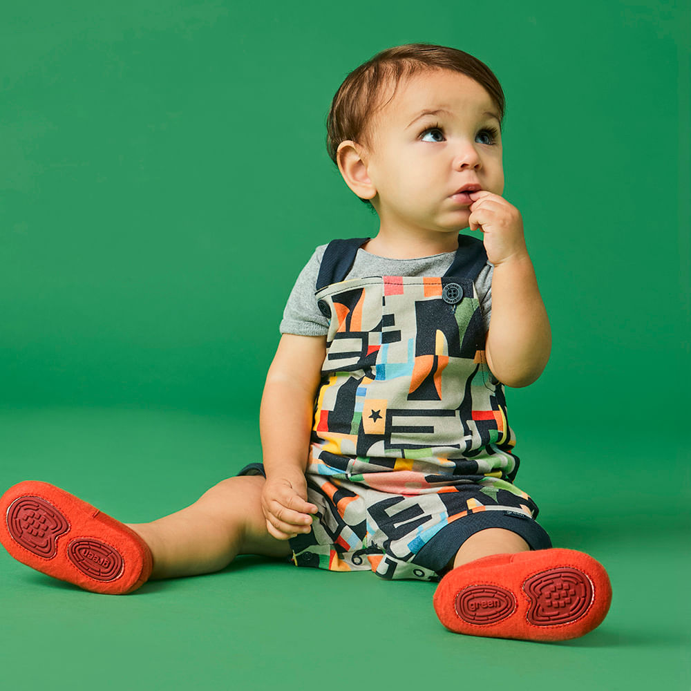 Jardineira Bebê Menino Time Azul