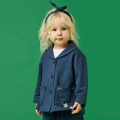 Casaco Toddler Menina Moti Liso Azul