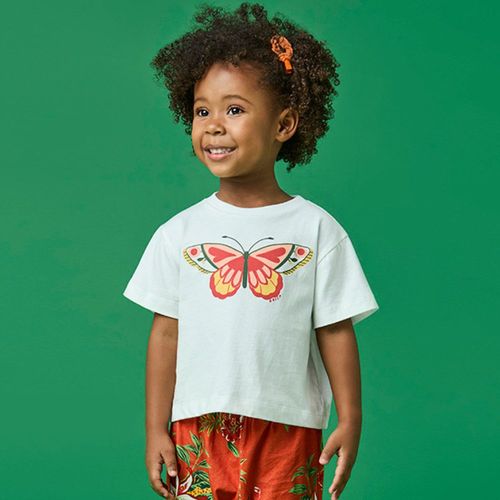 Camiseta Toddler Menina Borboleta Off-White