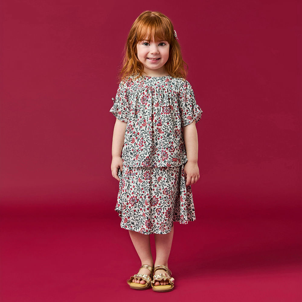 Conjunto Toddler Menina Jardim Off-White