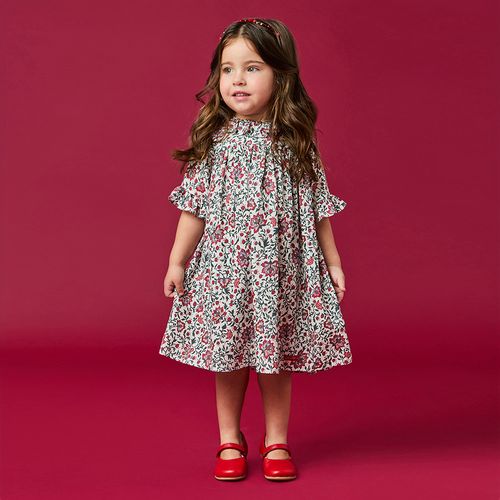 Vestido Toddler Menina Jardim Off-White